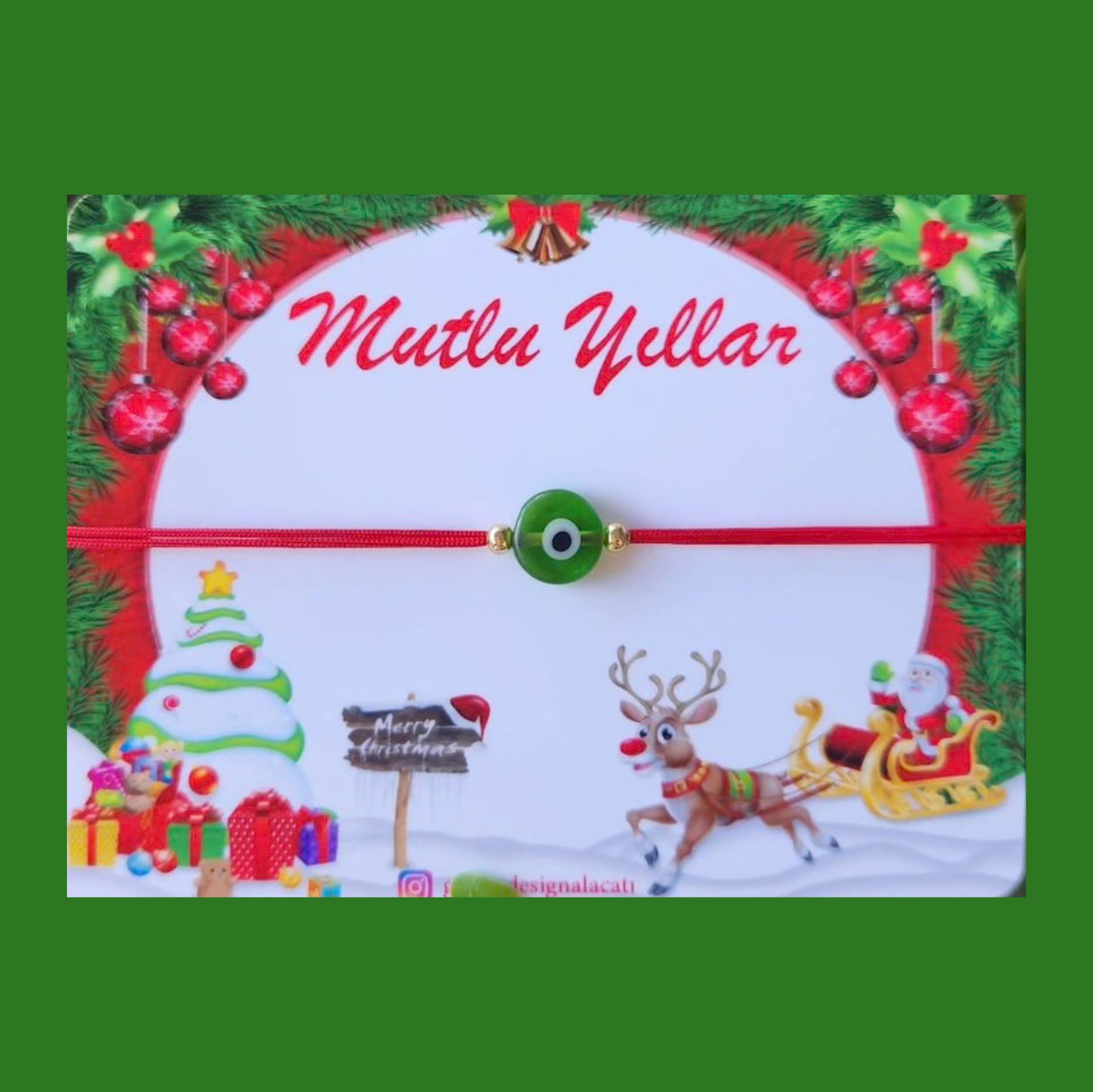 YEŞİL CAM BONCUK BİLEKLİK