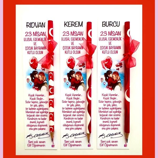 23 NİSAN KİTAP AYRACI VE KALEM SETİ (10 LU PAKET)