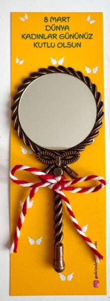 METAL ANTİK EL AYNASI