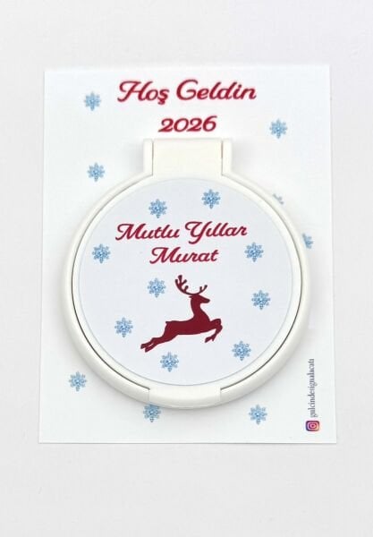 YENİYIL ETİKETLİ PLEXİ CEP AYNASI