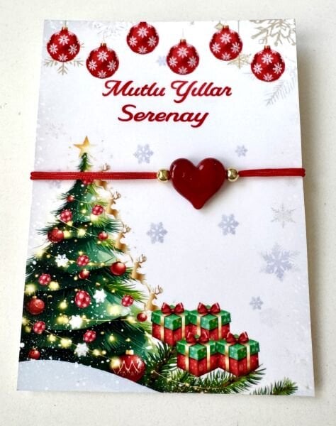 MURANO CAM BONCUK BİLEKLİK-KIRMIZI KALP