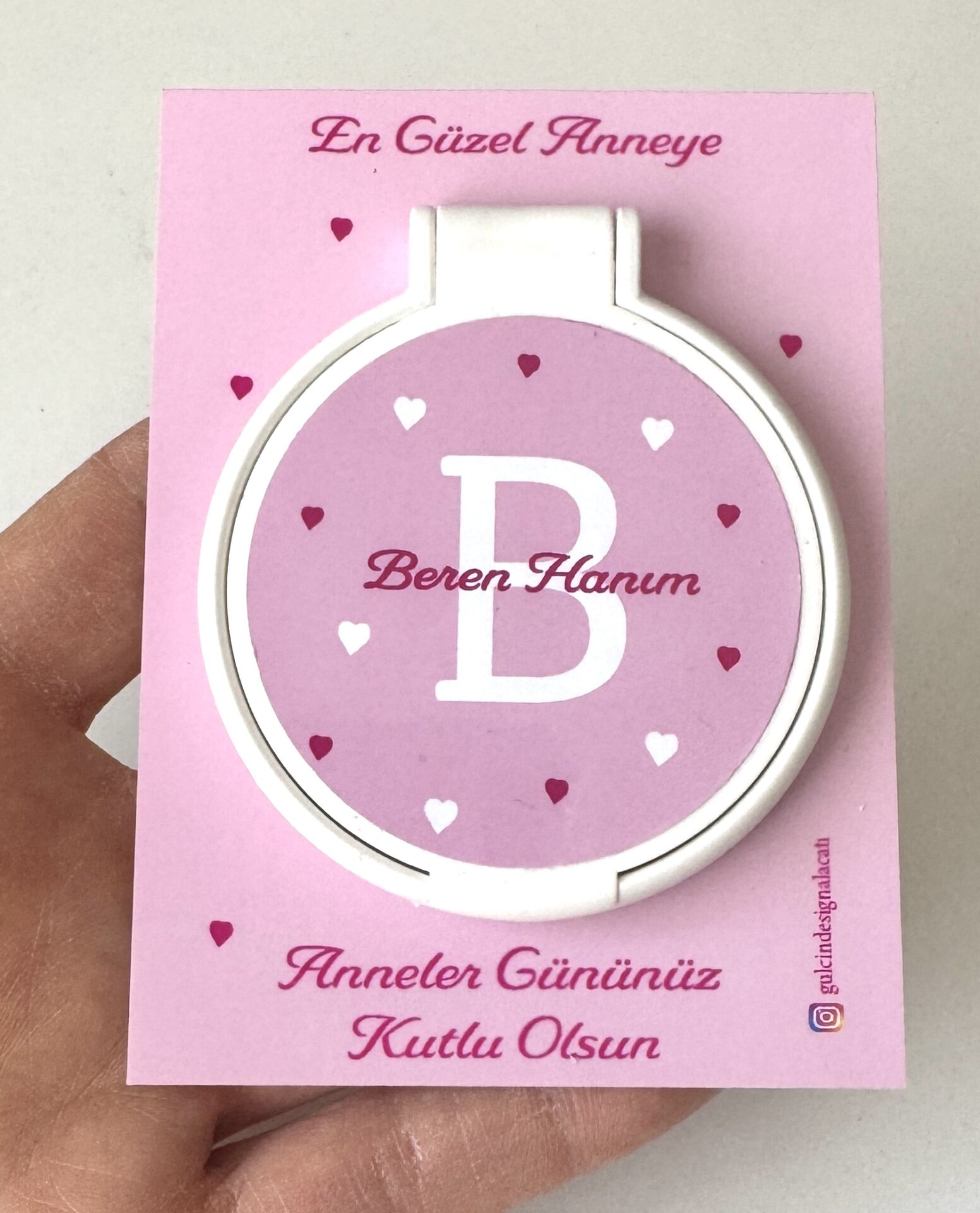 Kartlı  pleksi cep aynası