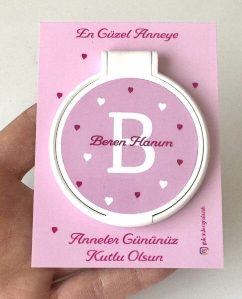 Kartlı  pleksi cep aynası